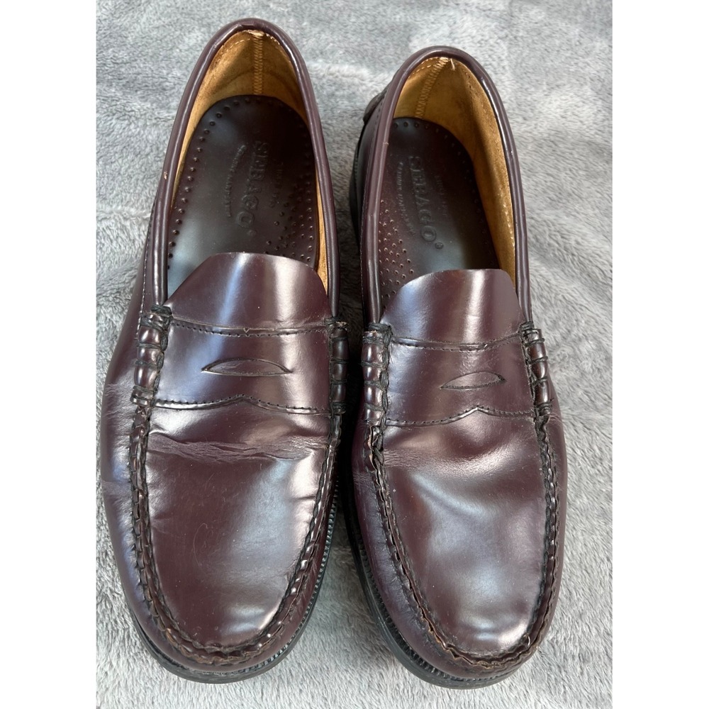 Sebago Classic Dan Penny Loafers Mens Size 10  Burgundy Brown Slip On